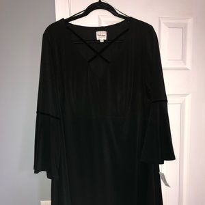 Black and velour empire waist peasant dress